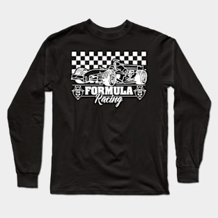 Formula Racing Race Fan Checkered Flag Long Sleeve T-Shirt